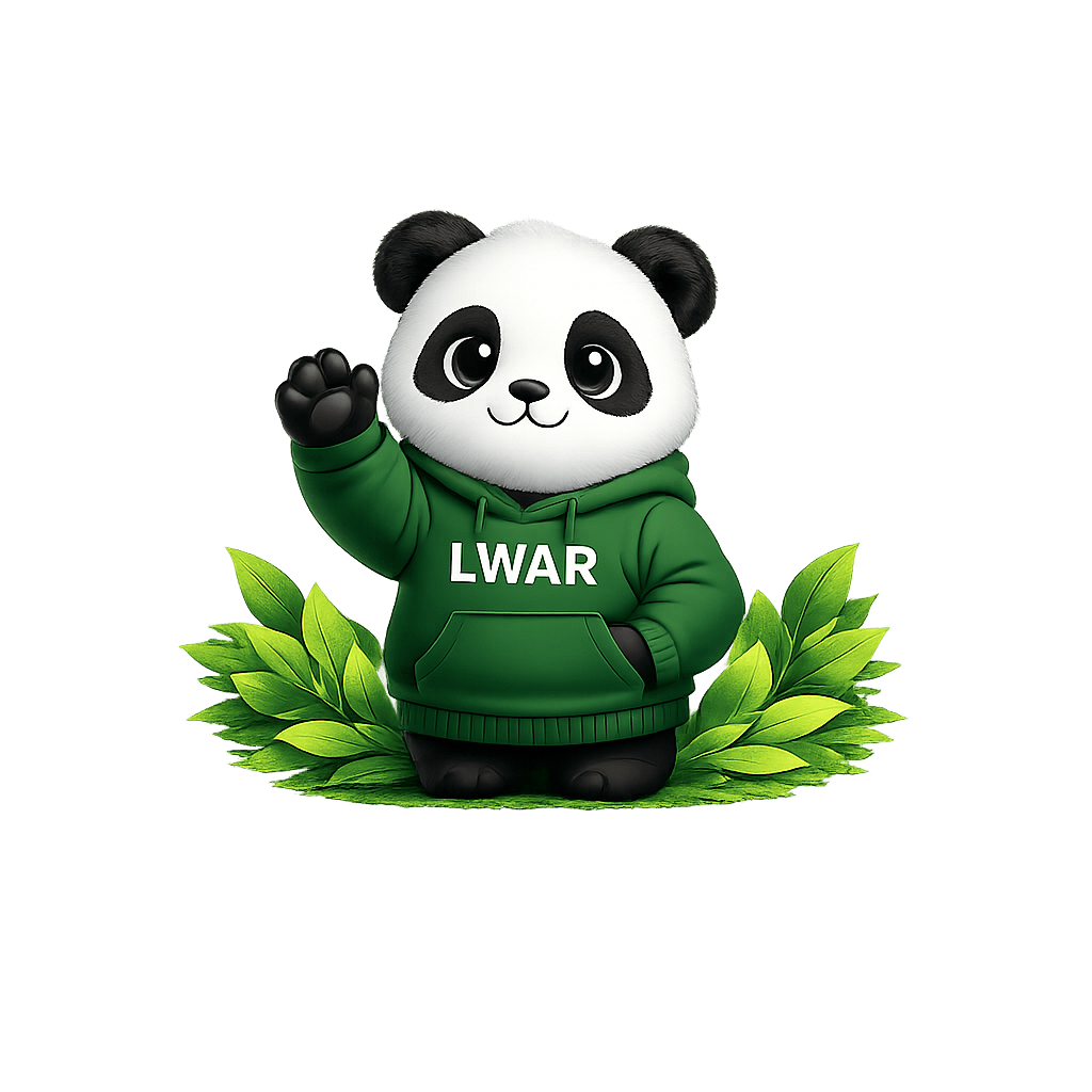 LWAR Companies panda welcoming visitors to contact the organization